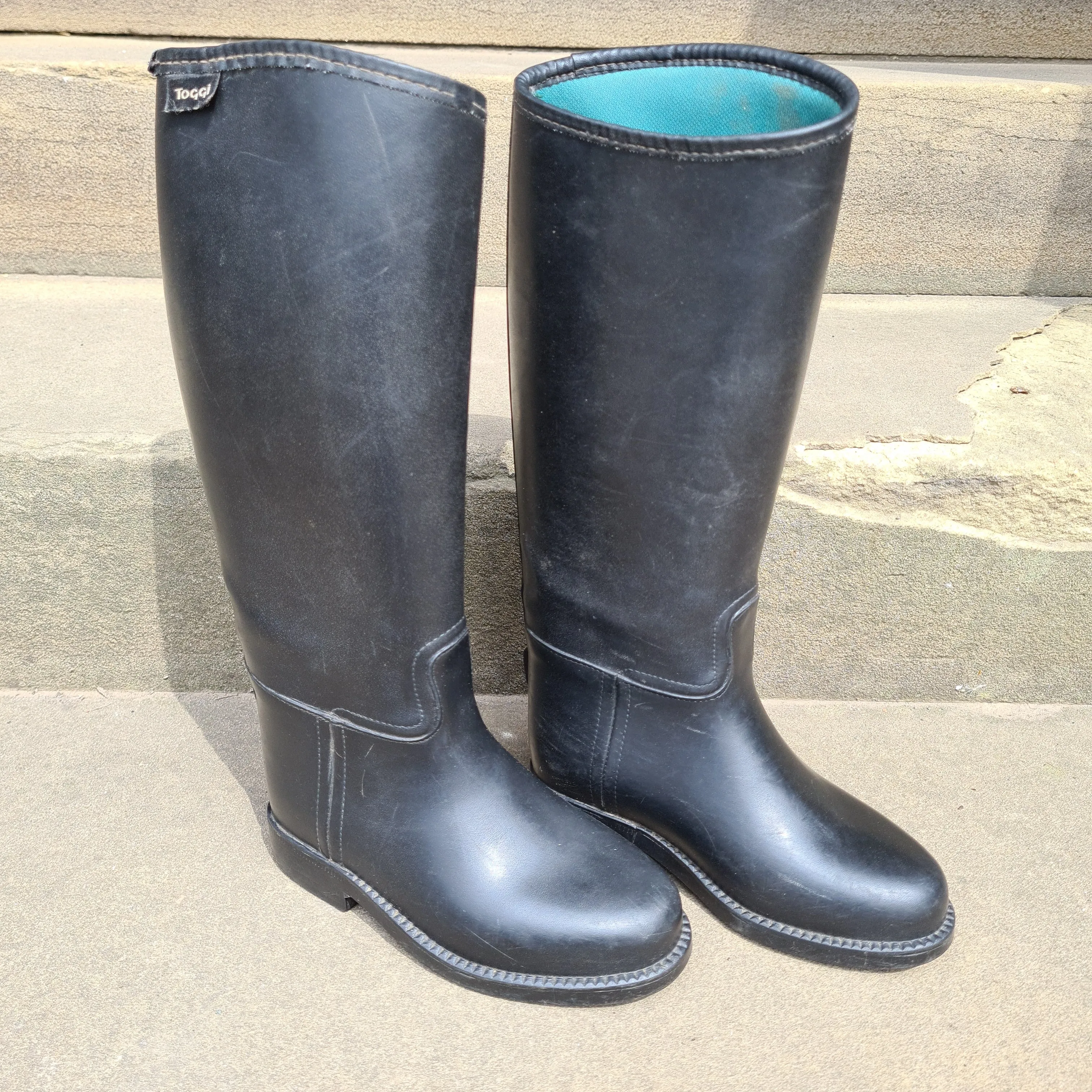 Black rubber Toggi long Jodhpur Boots