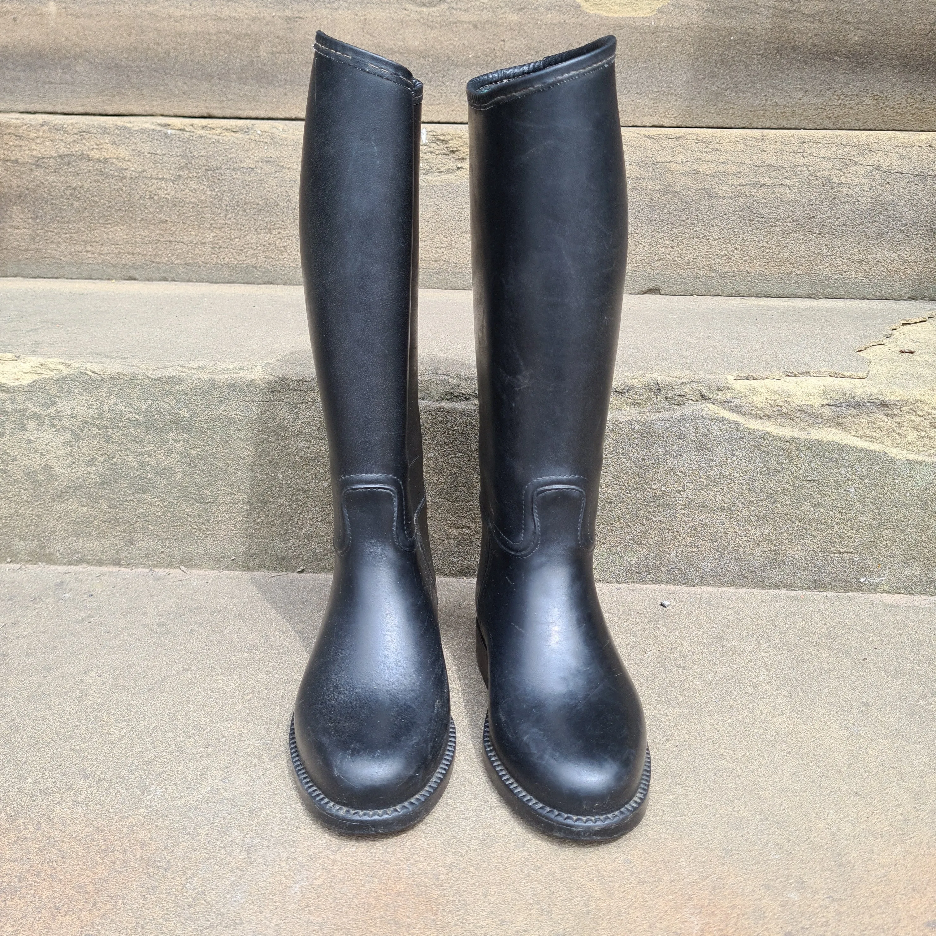 Black rubber Toggi long Jodhpur Boots