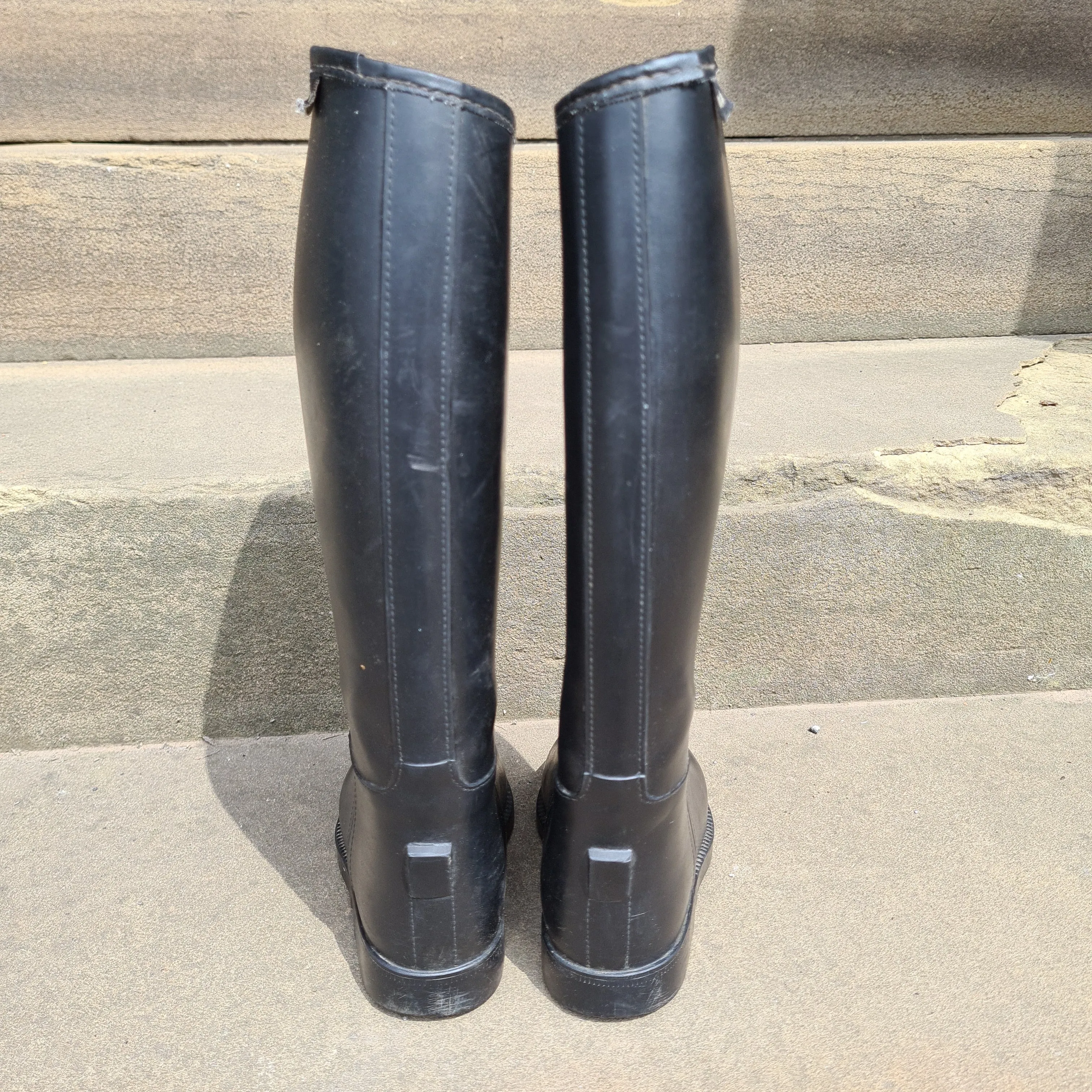 Black rubber Toggi long Jodhpur Boots
