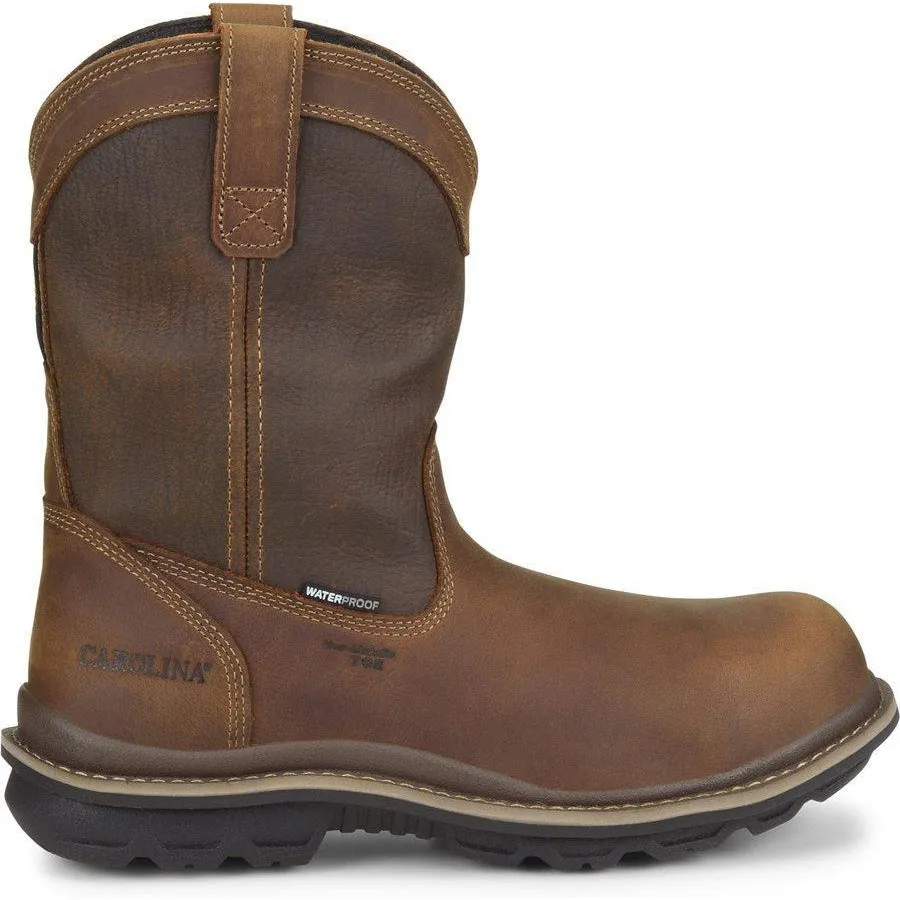 Carolina Men's Mandrel 10" Composite Toe Waterproof Wellington Work Boot- Brown - CA6558