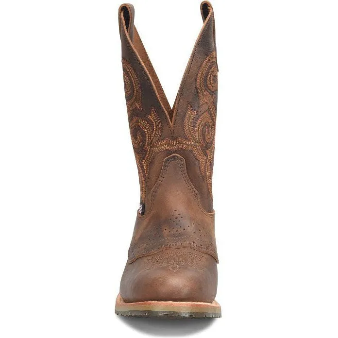 Double H Men's Rockdale 11" U Toe Roper Western Work Boot- Brown - DH4663