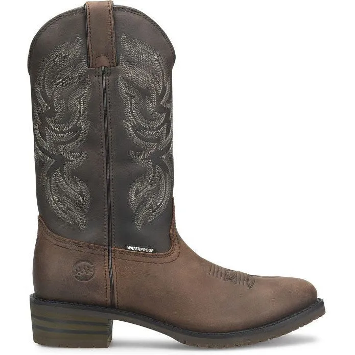Double H Men's Tascosa 12" R Toe WP Western Classic Boot -Brown- DH4158