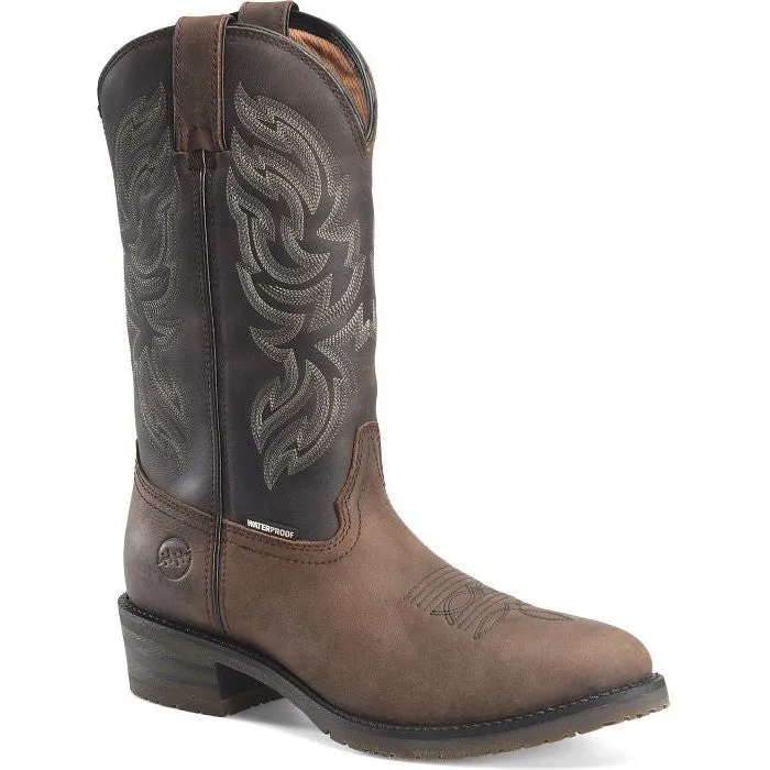 Double H Men's Tascosa 12" R Toe WP Western Classic Boot -Brown- DH4158