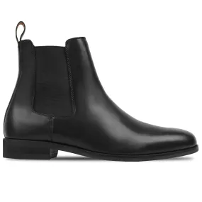 Handmade Customisable Calf Leather Black Chelsea Boot For Men