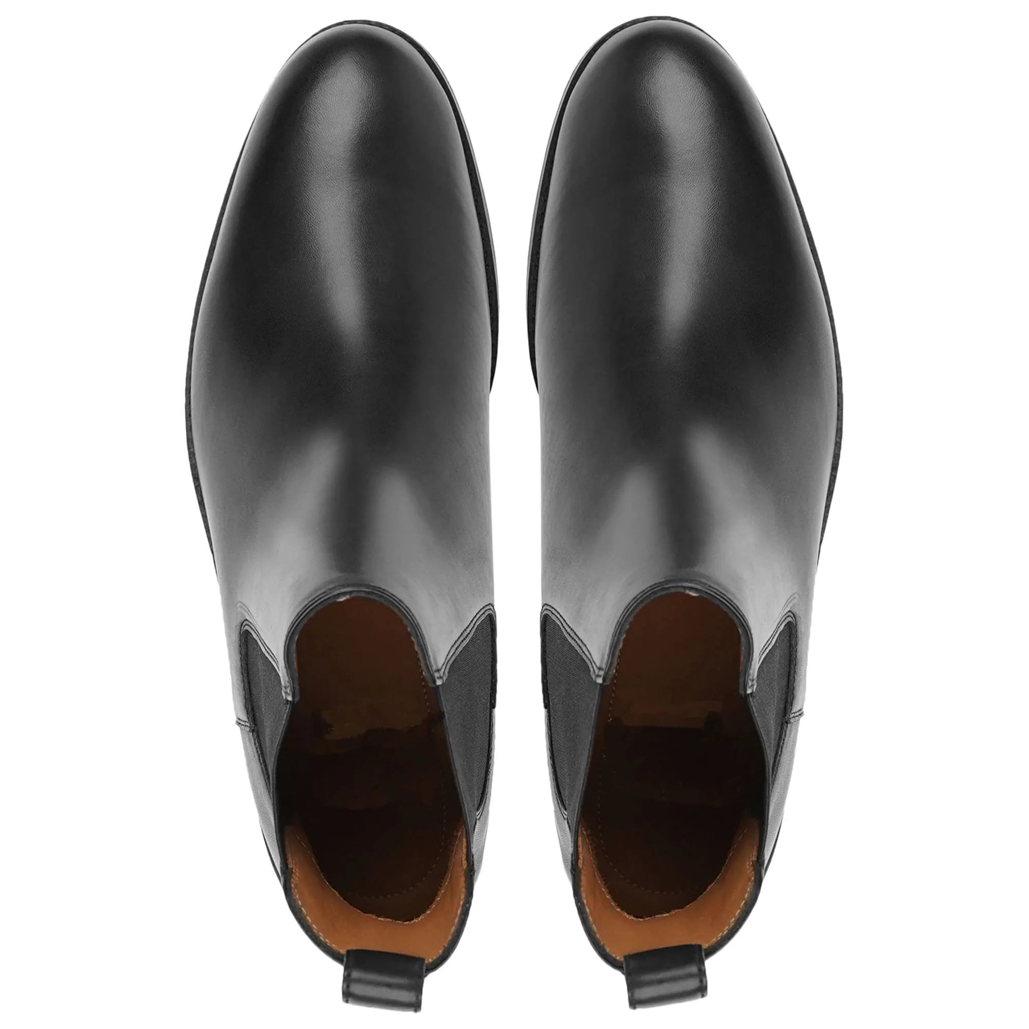 Handmade Customisable Calf Leather Black Chelsea Boot For Men