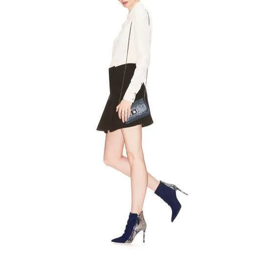 High Heel Suede Print Pointed Toe Ankle Boots
