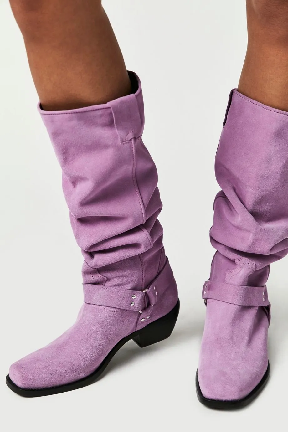 LOCKHARDT SUEDE LEATHER HARNES BOOTS X FREE PEOPLE