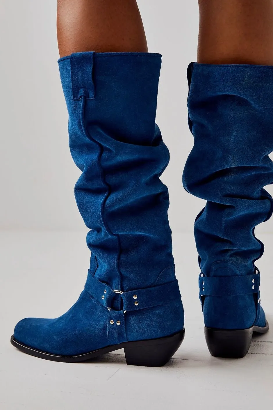 LOCKHARDT SUEDE LEATHER HARNES BOOTS X FREE PEOPLE