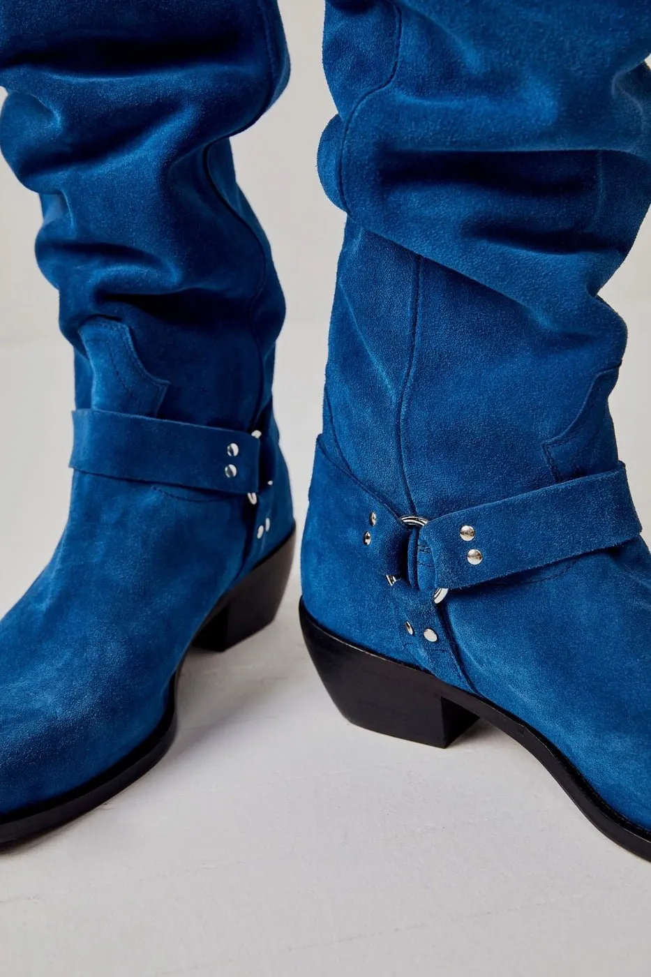 LOCKHARDT SUEDE LEATHER HARNES BOOTS X FREE PEOPLE