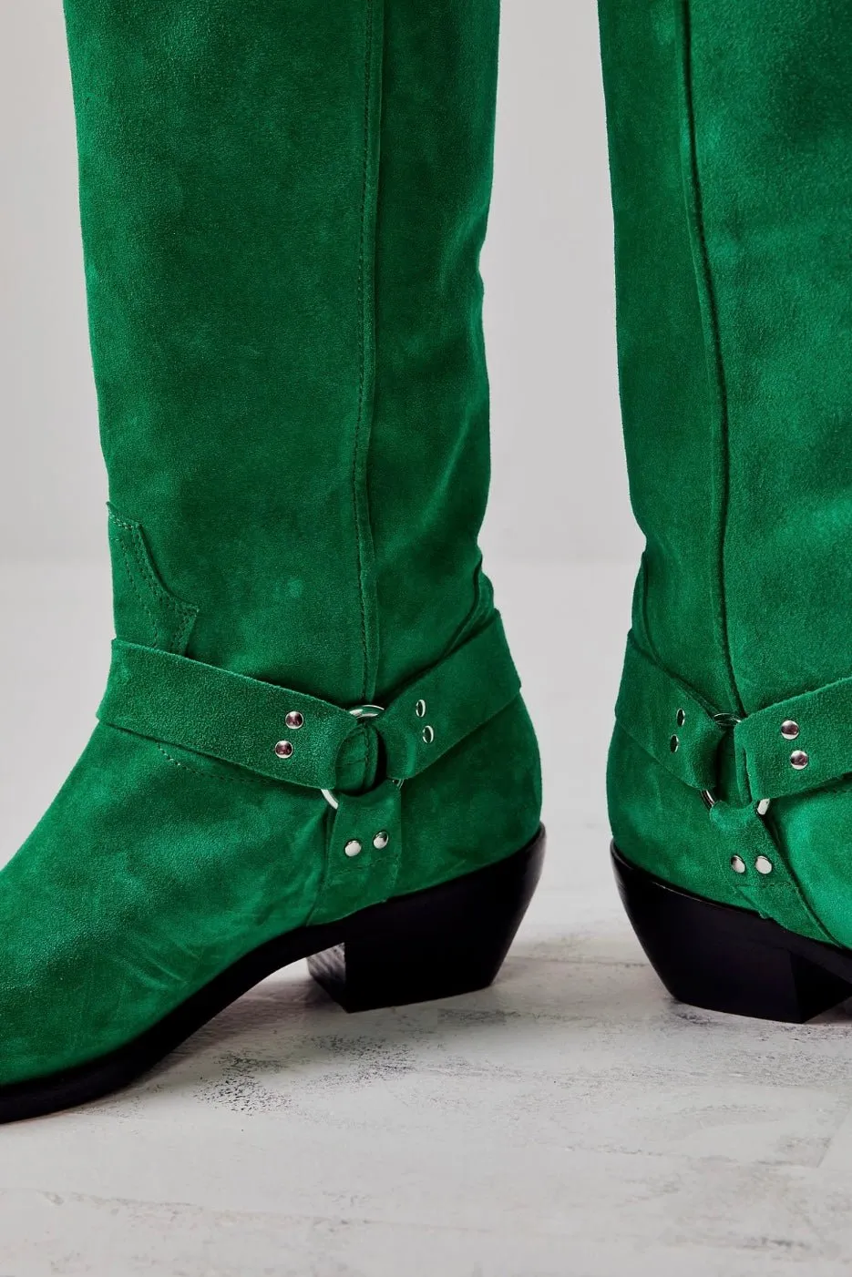 LOCKHARDT SUEDE LEATHER HARNES BOOTS X FREE PEOPLE