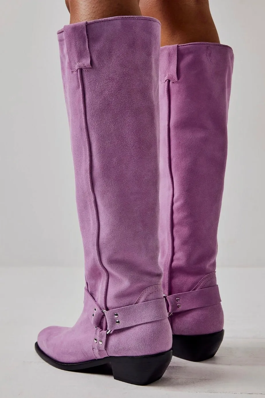 LOCKHARDT SUEDE LEATHER HARNES BOOTS X FREE PEOPLE