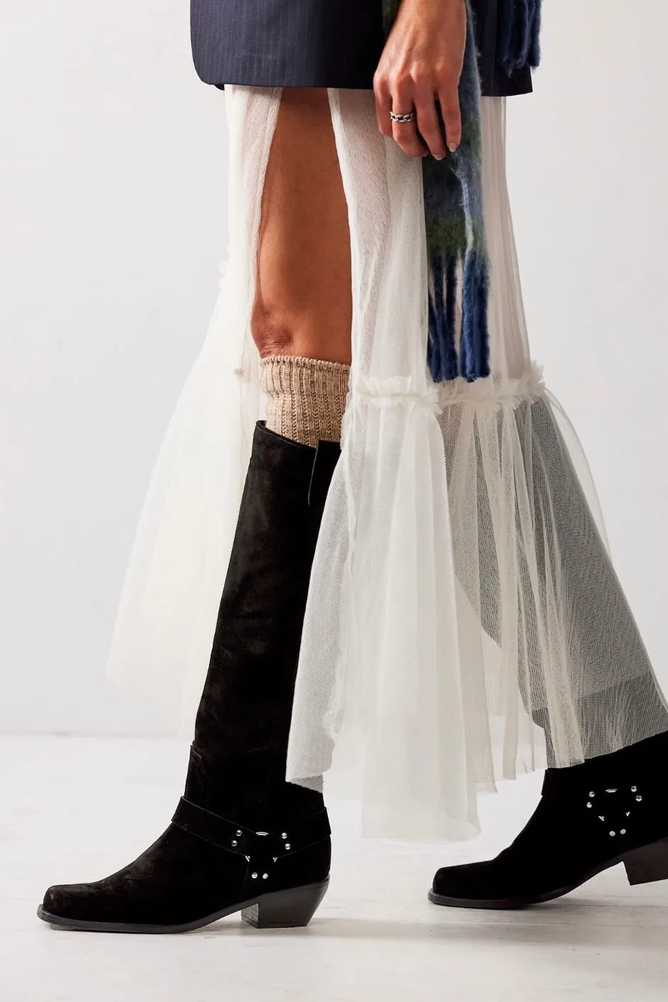 LOCKHARDT SUEDE LEATHER HARNES BOOTS X FREE PEOPLE