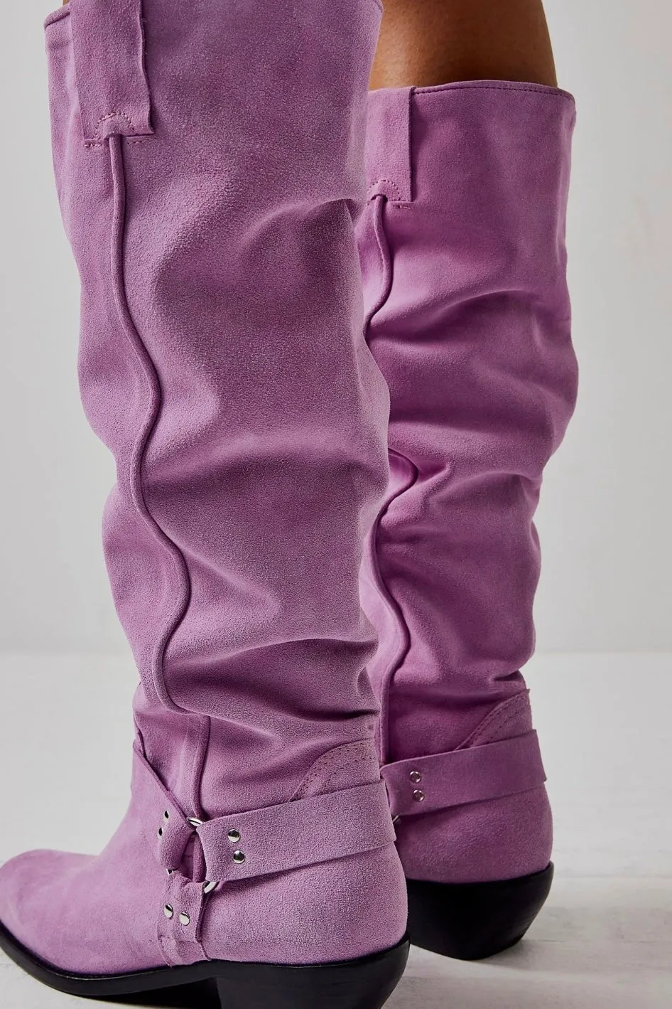LOCKHARDT SUEDE LEATHER HARNES BOOTS X FREE PEOPLE