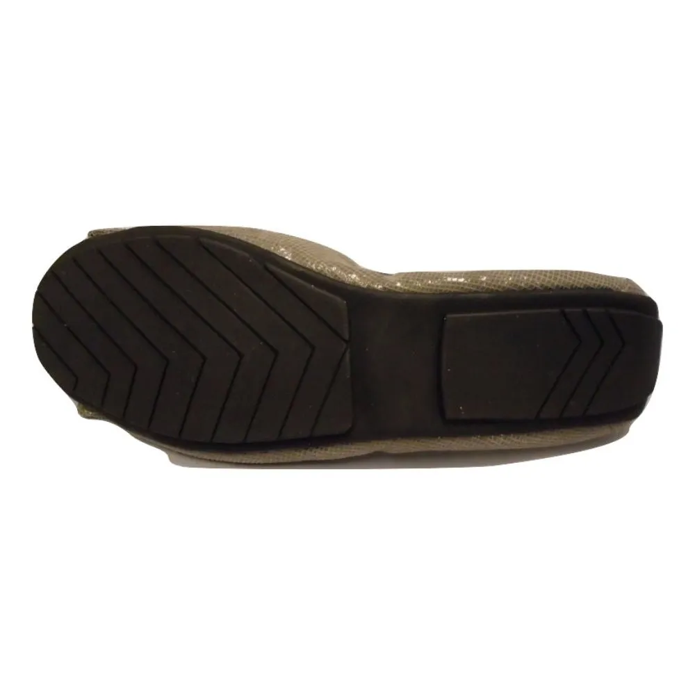 Me Too Women's Lilyana Taupe Snake Leather Flat