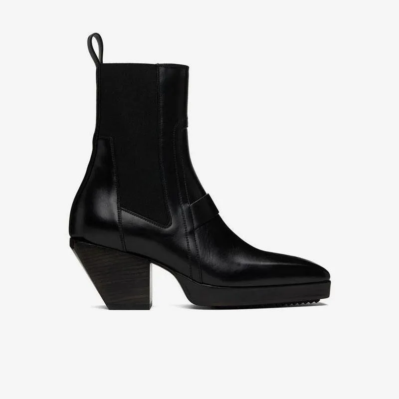 Men's Black Zigzag Rubber Sole Boots