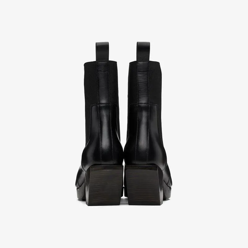 Men's Black Zigzag Rubber Sole Boots