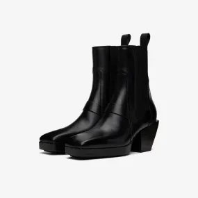 Men's Black Zigzag Rubber Sole Boots