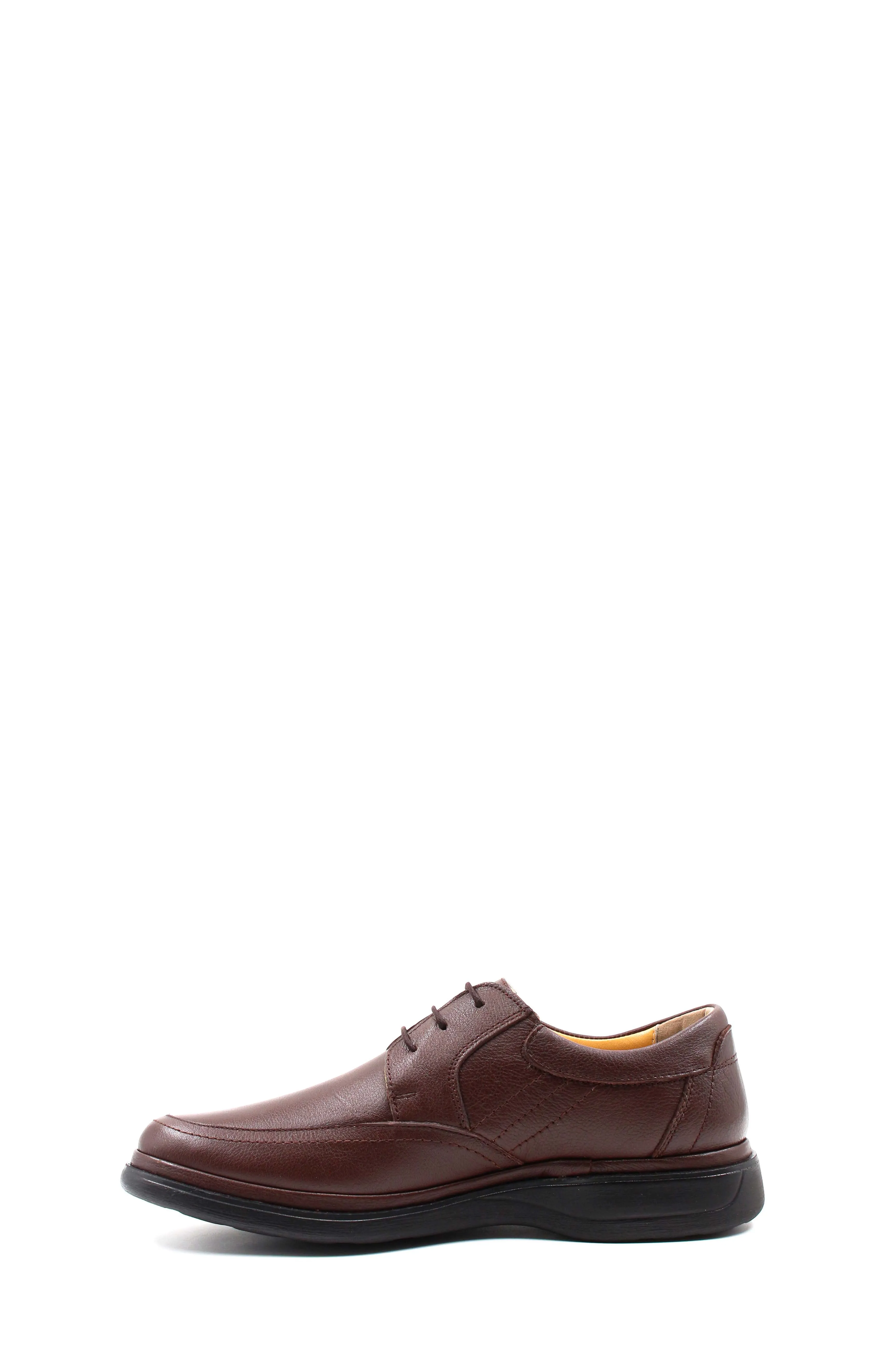Men's Brown Leather Derby Shoes with Cushioned Sole - Wessi