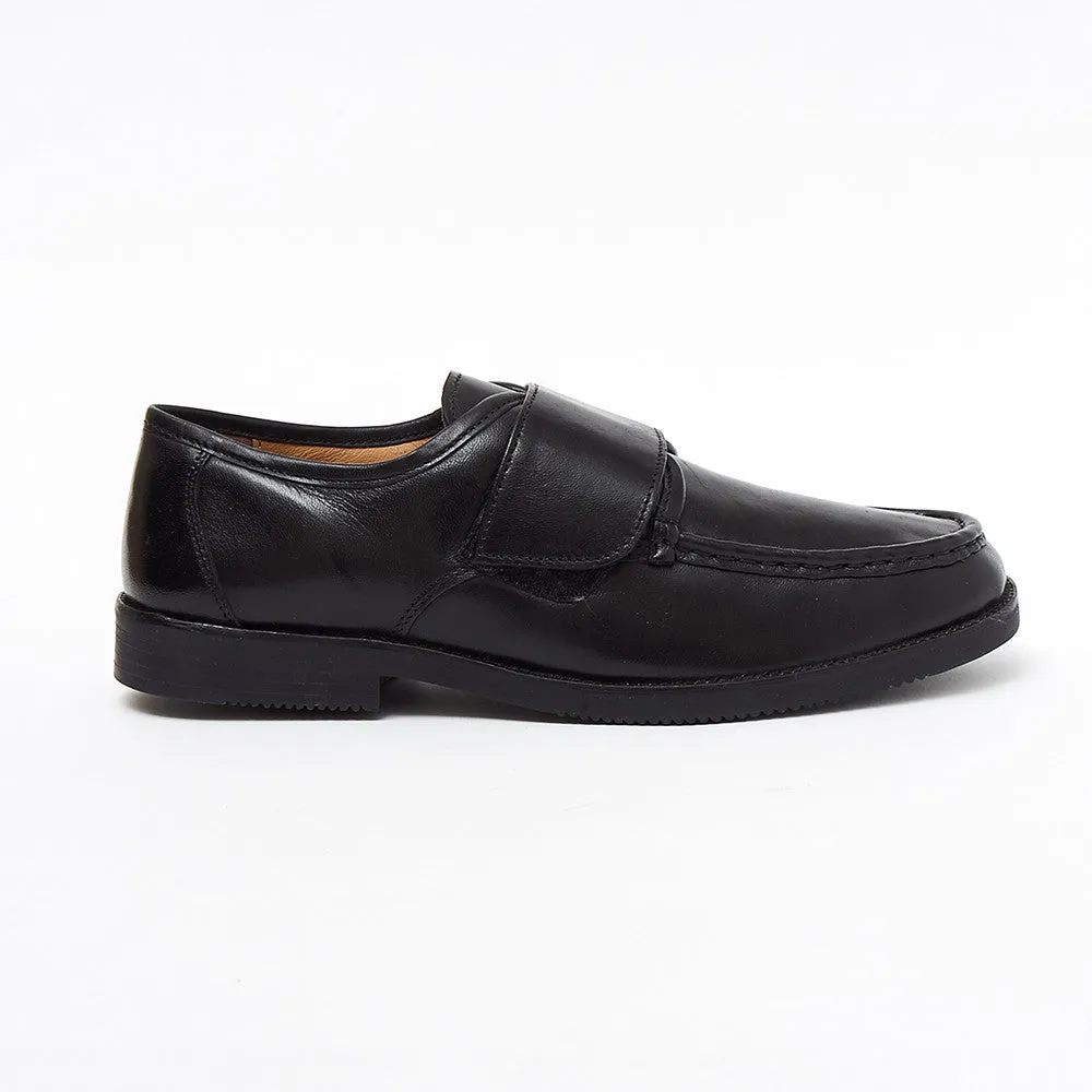 Mens Leather Velcro Comfort Shoes - 17983
