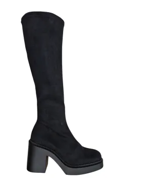 Miss Elastic suede effect pull up platform boot