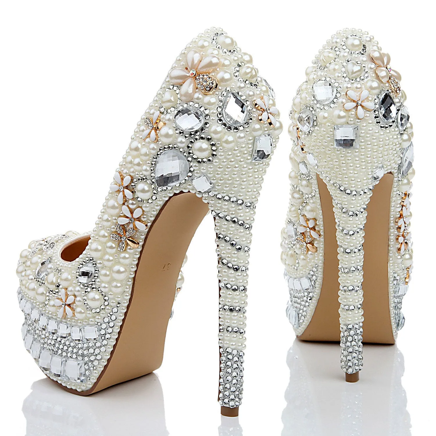 Platform Leather Point Toe Solid Stiletto Heel Pumps