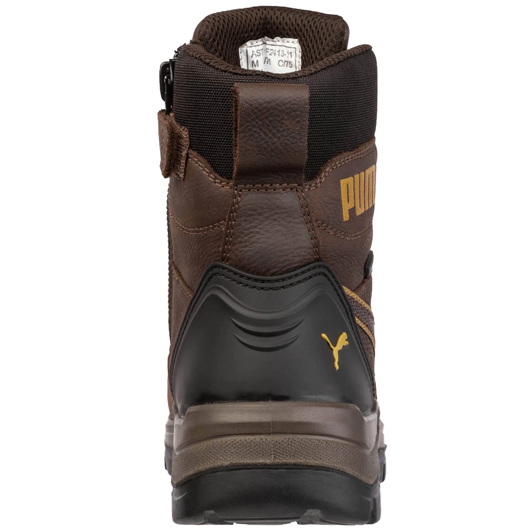 Puma Men's 630915 Conquest 7" Brown  Waterproof Zip Soft Toe Work Boots