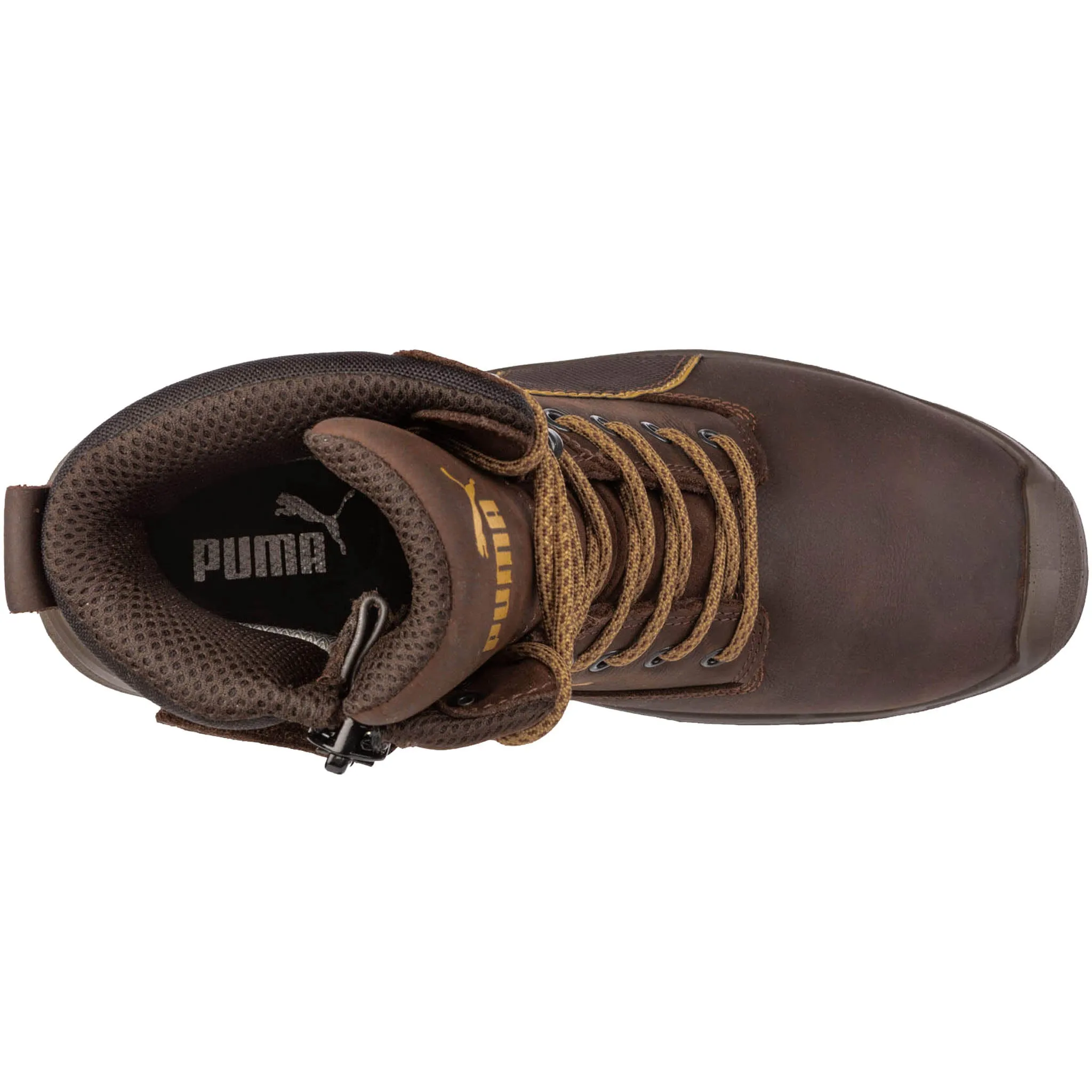 Puma Men's 630915 Conquest 7" Brown  Waterproof Zip Soft Toe Work Boots