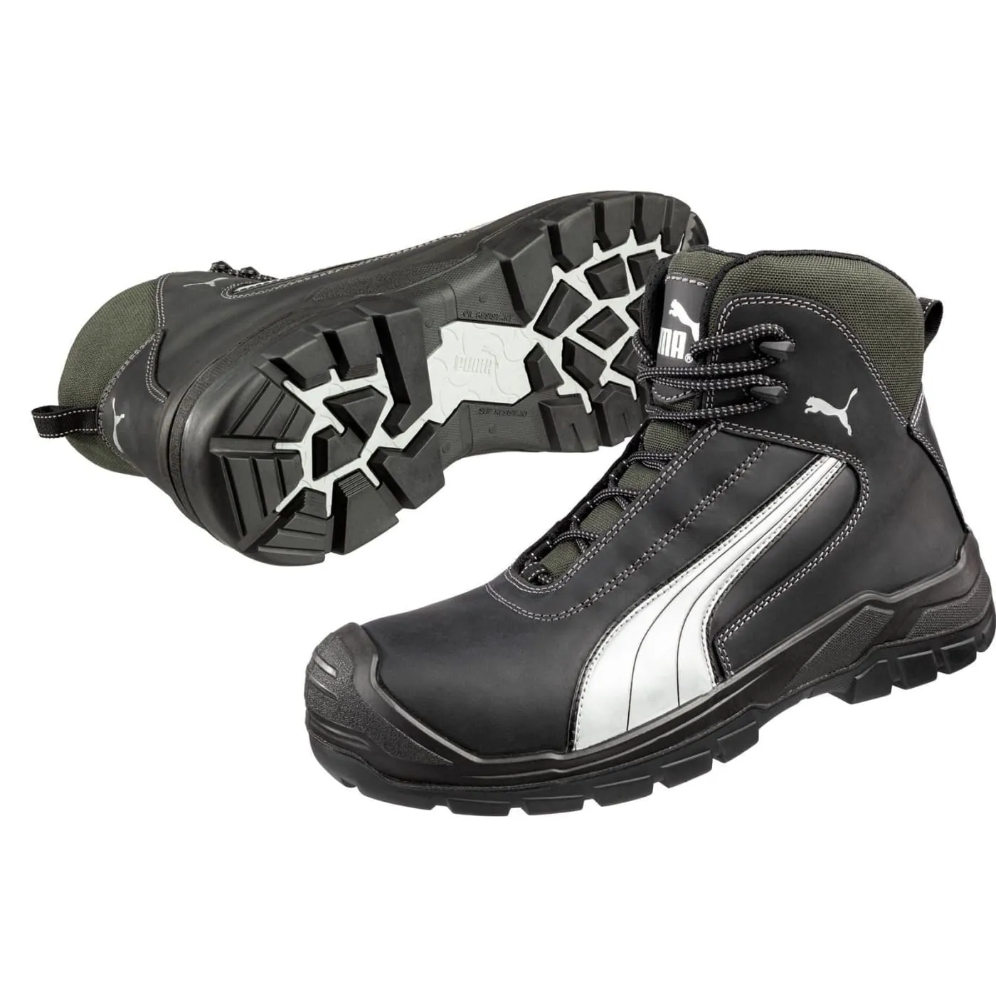Puma Safety Cascades Mid Black Mens Leather Textile Safety Boots