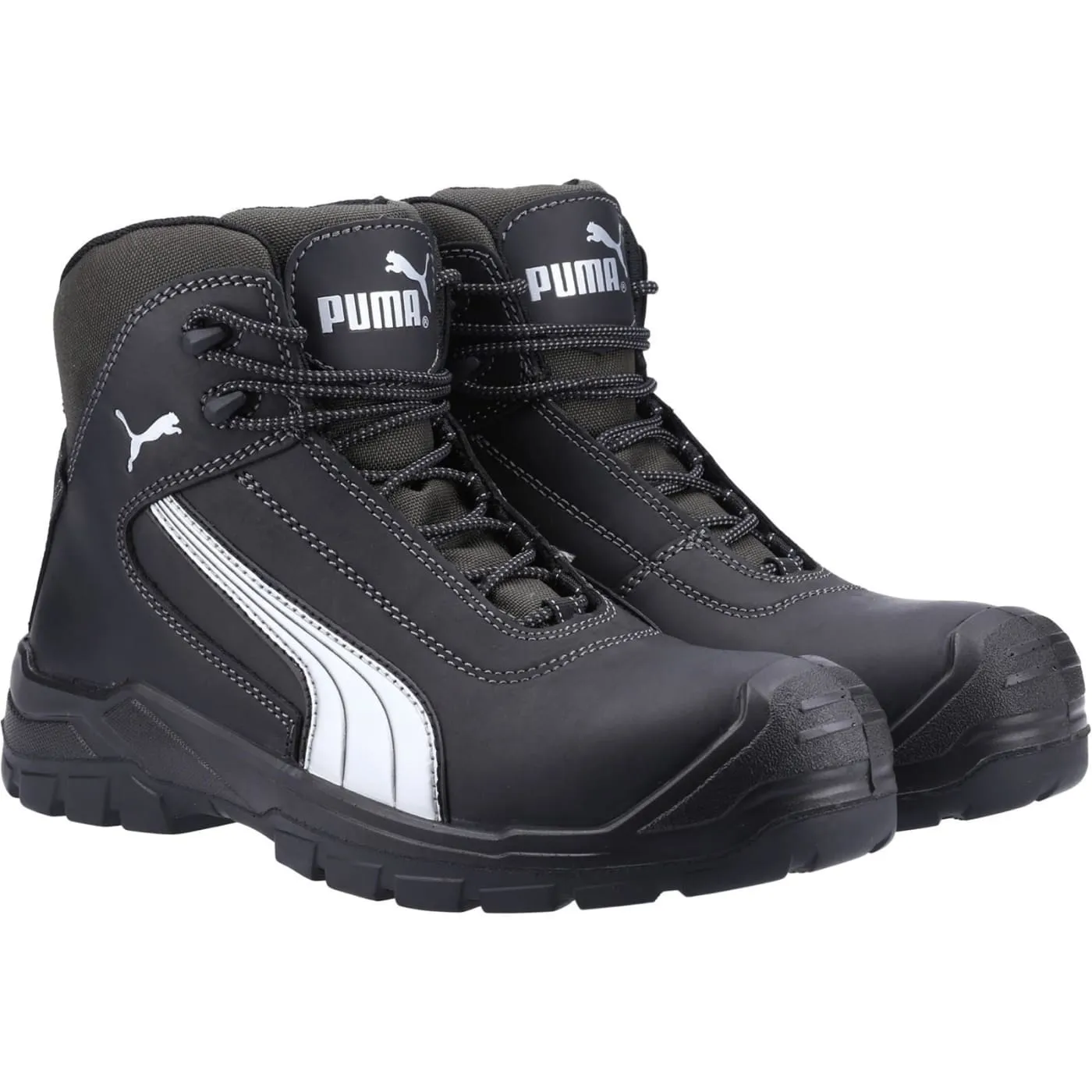 Puma Safety Cascades Mid Black Mens Leather Textile Safety Boots