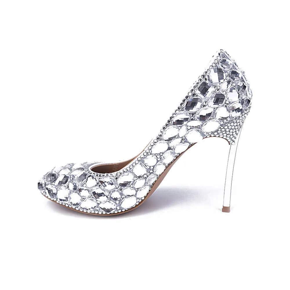 Round Toe  Patent Leather Sexy Close Toe Pumps