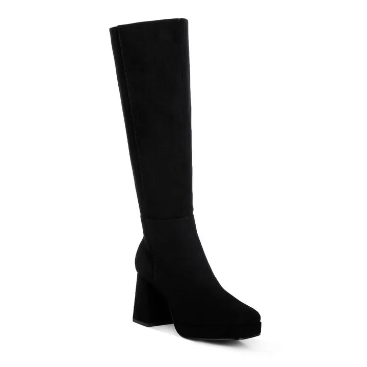 Ryo Calf-Length Micro Suede Boots