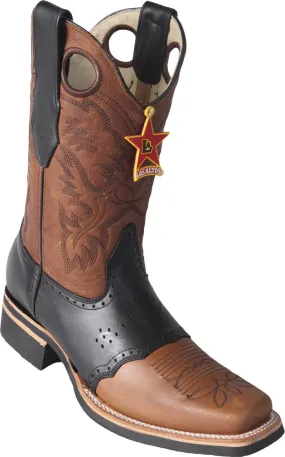 Square toe rubber sole rodeo boot