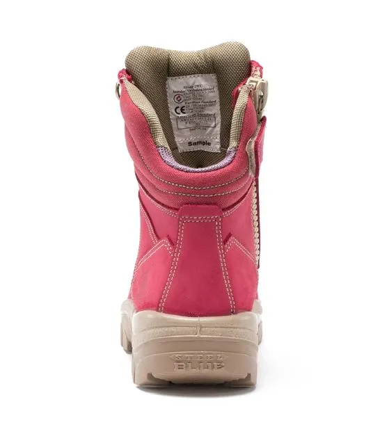 STEEL BLUE 512761 SOUTHERN CROSS LADIES ZIP SIDED BOOT - PINK