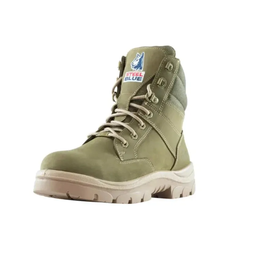 Steel Blue Khaki Ladies Southern Cross Zip Sided Lace Up Safety Boot (512761) (Pre-Order)