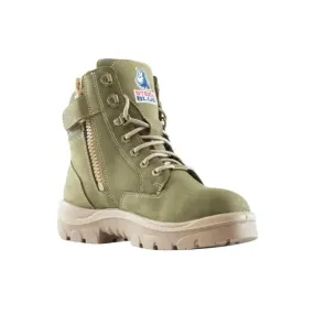 Steel Blue Khaki Ladies Southern Cross Zip Sided Lace Up Safety Boot (512761) (Pre-Order)