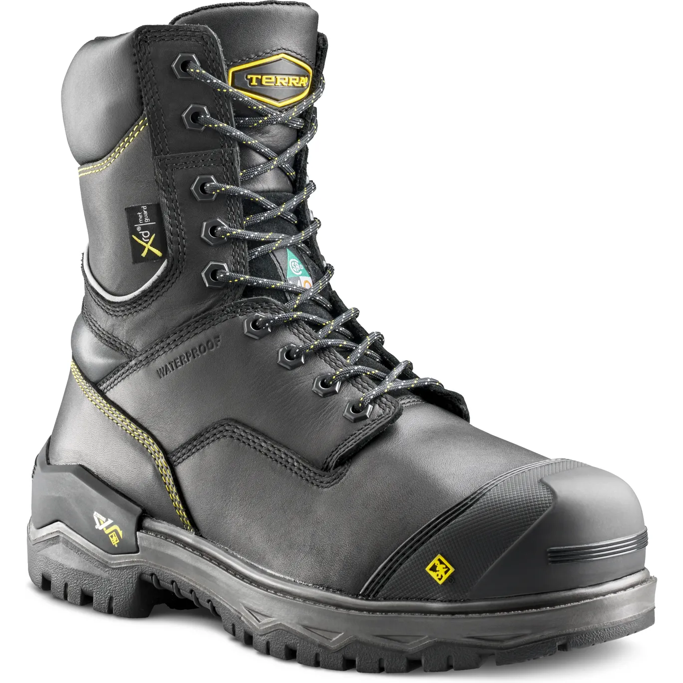 Terra Men's Gantry 8" Comp Toe WP Met Guard Safety Work Boot- Black- 839CBK