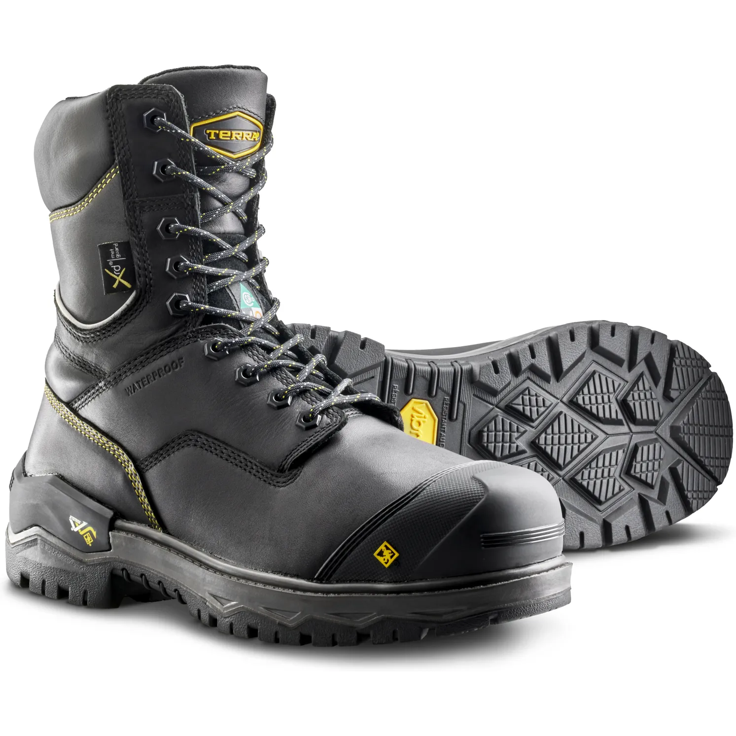 Terra Men's Gantry 8" Comp Toe WP Met Guard Safety Work Boot- Black- 839CBK