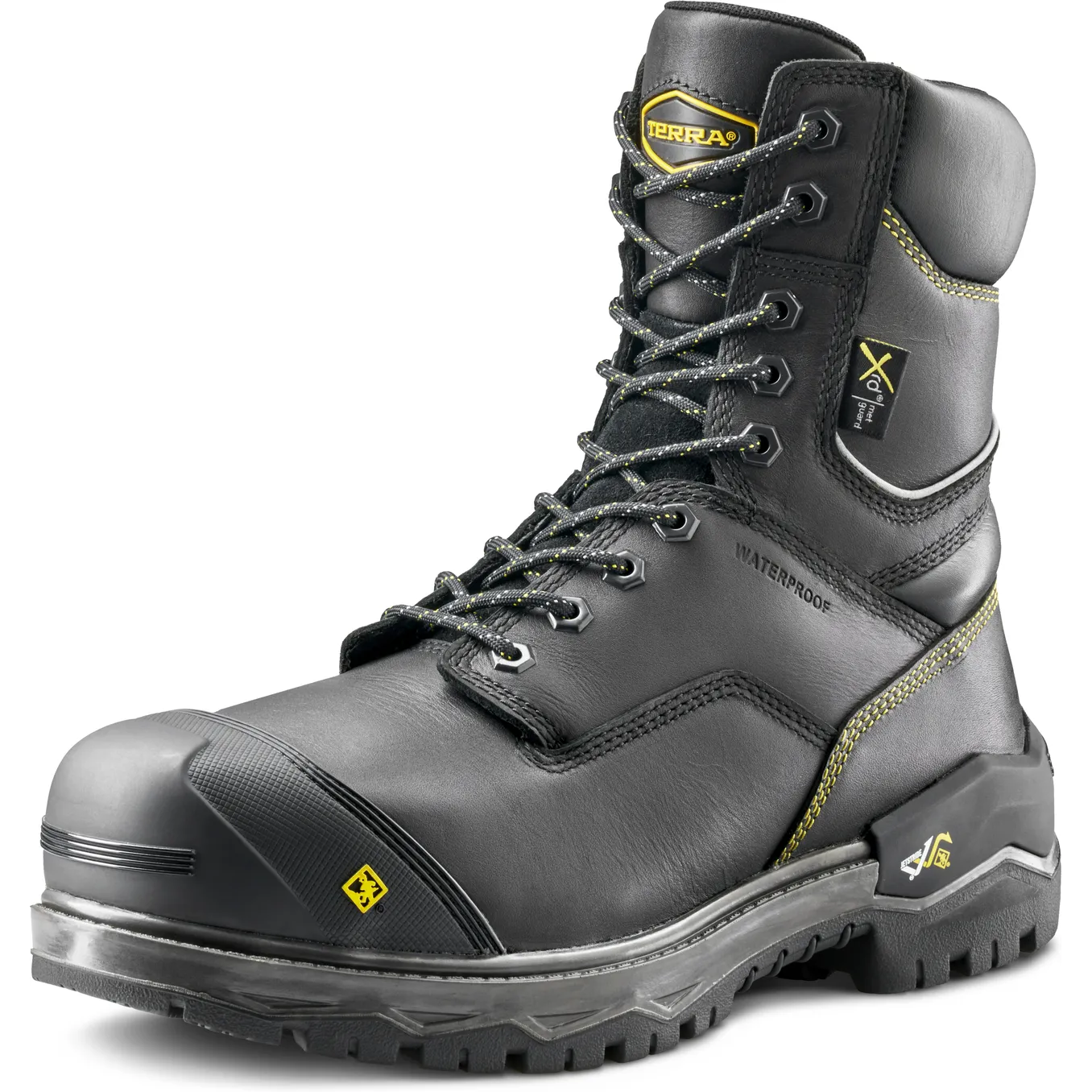 Terra Men's Gantry 8" Comp Toe WP Met Guard Safety Work Boot- Black- 839CBK