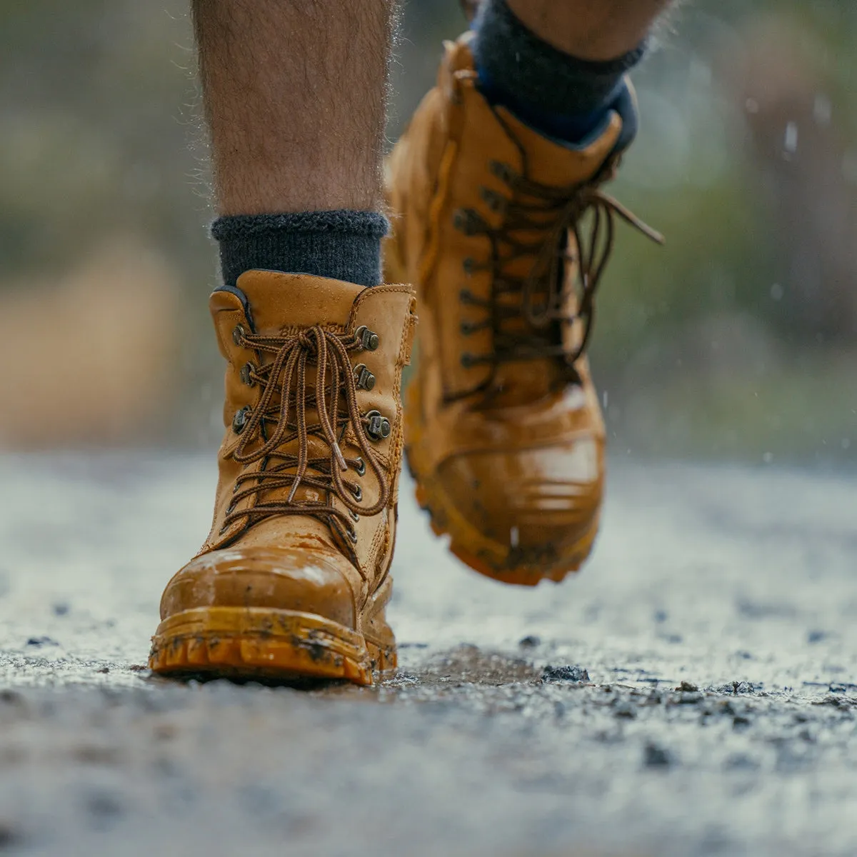 Wheat Water Resistant Zip High Ankle Safety Boot