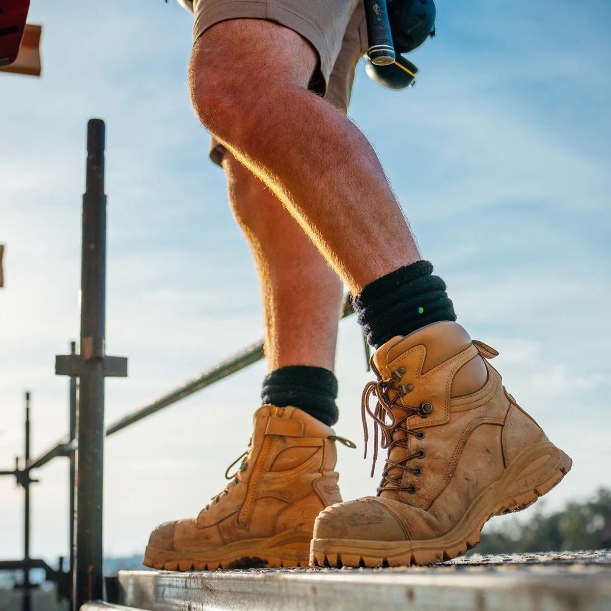 Wheat Water Resistant Zip High Ankle Safety Boot