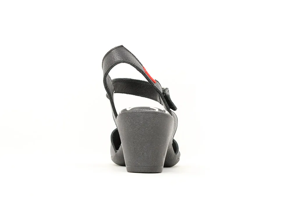 Womens Cushioned Danice Black Heeled Shoes