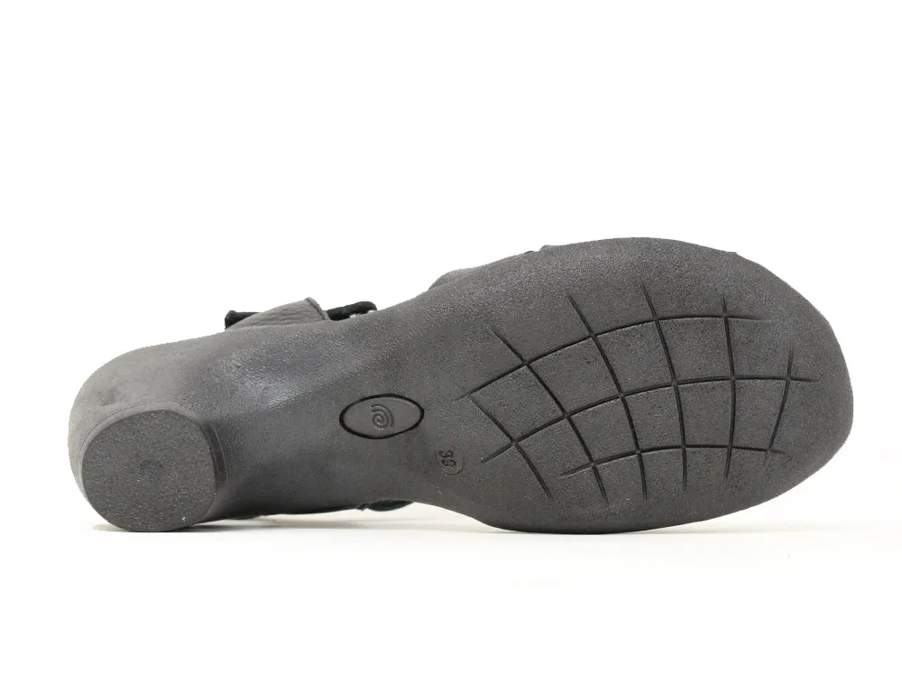 Womens Cushioned Danice Black Heeled Shoes